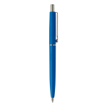 Penna in plastica con componenti in metallo e inchiostro blu color azzurro quinta vista