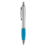 Penne promozionali in plastica antiscivolo inchiostro blu Silver&Color color azzurro ciano seconda vista