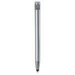 Biro touchscreen in plastica con supporto per telefono inchiostro blu color argento quarta vista