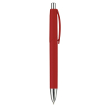 Penna in plastica con pulsante e punta in metallo inchiostro blu color rosso quinta vista