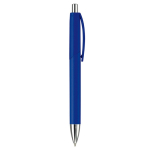 Penna in plastica con pulsante e punta in metallo inchiostro blu color blu scuro quinta vista