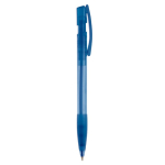 Penna a sfera in plastica prodotta in Germania con inchiostro blu ricaricabile color blu trasparente quinta vista