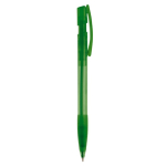 Penna a sfera in plastica prodotta in Germania con inchiostro blu ricaricabile color verde trasparente quinta vista