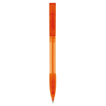 Penna a sfera in plastica prodotta in Germania con inchiostro blu ricaricabile color arancione trasparente seconda vista