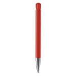 Penna a sfera in plastica con finitura opaca prodotta nell’UE con inchiostro blu color rosso quarta vista