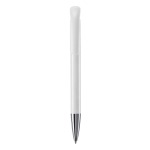 Penna a sfera in plastica con finitura opaca prodotta nell’UE con inchiostro blu color bianco seconda vista