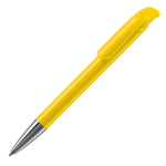 Penna a sfera in plastica con finitura opaca prodotta nell’UE con inchiostro blu color giallo