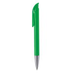 Penna a sfera in plastica con finitura opaca prodotta nell’UE con inchiostro blu color verde terza vista