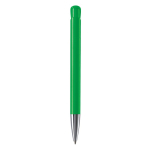 Penna a sfera in plastica con finitura opaca prodotta nell’UE con inchiostro blu color verde quarta vista