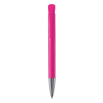 Penna a sfera in plastica con finitura opaca prodotta nell’UE con inchiostro blu color rosa seconda vista