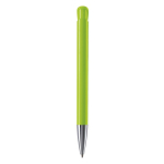 Penna a sfera in plastica con finitura opaca prodotta nell’UE con inchiostro blu color lime terza vista