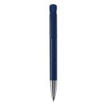 Penna a sfera in plastica con finitura opaca prodotta nell’UE con inchiostro blu color blu scuro seconda vista