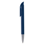 Penna a sfera in plastica con finitura opaca prodotta nell’UE con inchiostro blu color blu scuro terza vista