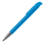 Penna a sfera in plastica con finitura opaca prodotta nell’UE con inchiostro blu color azzurro