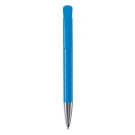Penna a sfera in plastica con finitura opaca prodotta nell’UE con inchiostro blu color azzurro seconda vista
