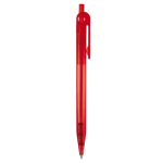Penna in plastica trasparente clip piatta e inchiostro sintetico blu color rosso trasparente quinta vista