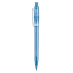 Penna a sfera in plastica opaca prodotta nell’UE con refill Jumbo inchiostro blu color blu terza vista