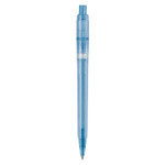 Penna a sfera in plastica opaca prodotta nell’UE con refill Jumbo inchiostro blu color blu quarta vista