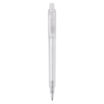 Penna a sfera in plastica opaca prodotta nell’UE con refill Jumbo inchiostro blu color bianco seconda vista