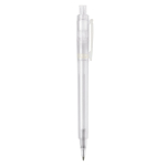 Penna a sfera in plastica opaca prodotta nell’UE con refill Jumbo inchiostro blu color bianco quinta vista