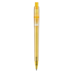 Penna a sfera in plastica opaca prodotta nell’UE con refill Jumbo inchiostro blu color giallo quarta vista