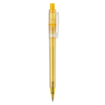 Penna a sfera in plastica opaca prodotta nell’UE con refill Jumbo inchiostro blu color giallo quinta vista