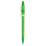 Penna a sfera in plastica opaca prodotta nell’UE con refill Jumbo inchiostro blu color verde terza vista