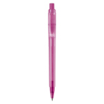 Penna a sfera in plastica opaca prodotta nell’UE con refill Jumbo inchiostro blu color rosa seconda vista