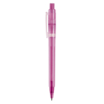 Penna a sfera in plastica opaca prodotta nell’UE con refill Jumbo inchiostro blu color rosa terza vista