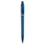 Penna a sfera in plastica opaca prodotta nell’UE con refill Jumbo inchiostro blu color blu scuro seconda vista