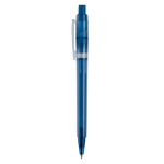 Penna a sfera in plastica opaca prodotta nell’UE con refill Jumbo inchiostro blu color blu scuro terza vista