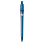 Penna a sfera in plastica opaca prodotta nell’UE con refill Jumbo inchiostro blu color blu scuro quarta vista