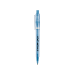 Penna a sfera in plastica opaca prodotta nell’UE con refill Jumbo inchiostro blu vista area di stampa