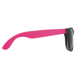 Occhiali da sole con stanghette colorate e protezione UV400 color rosa terza vista