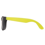 Occhiali da sole con stanghette colorate e protezione UV400 color giallo fluorescente seconda vista