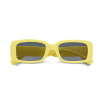 Occhiali da sole neri realizzati con plastica 100% riciclata color giallo seconda vista