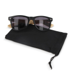 Custodia nera per occhiali in rPET con chiusura a coulisse color nero terza vista