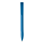 Penna in plastica bianca con clip ad arco colorata e inchiostro blu seconda vista