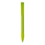 Penna in plastica bianca con clip ad arco colorata e inchiostro blu seconda vista