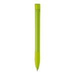 Penna in plastica bianca con clip ad arco colorata e inchiostro blu quarta vista