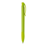 Penna in plastica bianca con clip ad arco colorata e inchiostro blu quinta vista