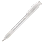 Penna a sfera in plastica prodotta nell’UE con refill Jumbo inchiostro blu color bianco