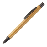Penna in bambù con clip metallico e refill Jumbo inchiostro blu color naturale