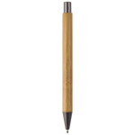 Penna in bambù con clip metallico e refill Jumbo inchiostro blu color naturale quarta vista