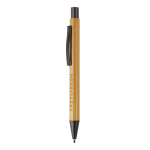 Penna in bambù con clip metallico e refill Jumbo inchiostro blu
