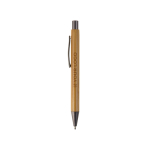 Penna in bambù con clip metallico e refill Jumbo inchiostro blu vista area di stampa