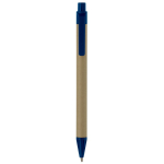 Penna in carta biologica con dettagli colorati e inchiostro blu seconda vista