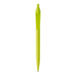 Penna in plastica bianca con clip arcuata colorato e inchiostro blu color lime seconda vista