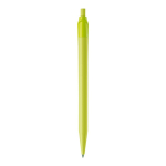 Penna in plastica bianca con clip arcuata colorato e inchiostro blu color lime quarta vista