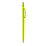 Penna in plastica bianca con clip arcuata colorato e inchiostro blu color lime quinta vista